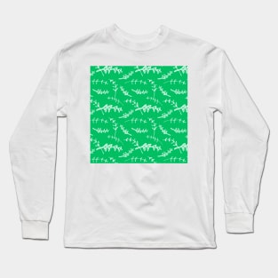 Botanical-Pattern, set, green, white 1, botanic, nature, botanical, floral, flowers, floral-pattern, leaves, plants, minimalist, garden, jungle, leaf, exotic, tropical, flower, boho, cacti, succulent, digital, graphic-design, pattern, Long Sleeve T-Shirt